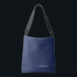 Navy Blue and White Modern Monogram Crossbody Bag<br><div class="desc">Introducing our Navy Blue and White Modern Monogram Collection: Elevate your home decor with our sophisticated collection featuring a contemporary navy blue and white colour scheme. Each piece is meticulously crafted to exude elegance and style, perfect for adding a touch of modern flair to any room. Whether you're looking for...</div>
