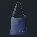 Navy Blue and White Modern Monogram Crossbody Bag<br><div class="desc">Introducing our Navy Blue and White Modern Monogram Collection: Elevate your home decor with our sophisticated collection featuring a contemporary navy blue and white colour scheme. Each piece is meticulously crafted to exude elegance and style, perfect for adding a touch of modern flair to any room. Whether you're looking for...</div>