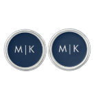 Navy Blue and White | Modern Monogram