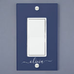 Navy Blue and White Modern Monogram Light Switch Cover<br><div class="desc">Introducing our Navy Blue and White Modern Monogram Collection: Elevate your home decor with our sophisticated collection featuring a contemporary navy blue and white colour scheme. Each piece is meticulously crafted to exude elegance and style, perfect for adding a touch of modern flair to any room. Whether you're looking for...</div>