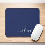 Navy Blue and White Modern Monogram Mouse Pad<br><div class="desc">Introducing our Navy Blue and White Modern Monogram Collection: Elevate your home decor with our sophisticated collection featuring a contemporary navy blue and white color scheme. Each piece is meticulously crafted to exude elegance and style, perfect for adding a touch of modern flair to any room. Whether you're looking for...</div>