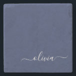 Navy Blue and White Modern Monogram Stone Coaster<br><div class="desc">Introducing our Navy Blue and White Modern Monogram Collection: Elevate your home decor with our sophisticated collection featuring a contemporary navy blue and white colour scheme. Each piece is meticulously crafted to exude elegance and style, perfect for adding a touch of modern flair to any room. Whether you're looking for...</div>