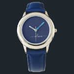 Navy Blue and White Modern Monogram Watch<br><div class="desc">Introducing our Navy Blue and White Modern Monogram Collection: Elevate your home decor with our sophisticated collection featuring a contemporary navy blue and white colour scheme. Each piece is meticulously crafted to exude elegance and style, perfect for adding a touch of modern flair to any room. Whether you're looking for...</div>