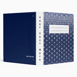 Navy Blue and White Mosaic Binder