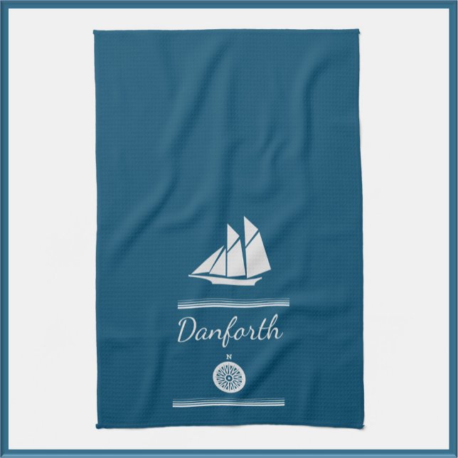 Navy Blue and White Nautical Kitchen Towel (Creator Uploaded)