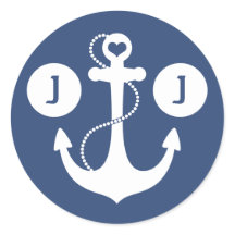 Navy Blue and White Nautical Monogram