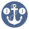 Navy Blue and White Nautical Monogram