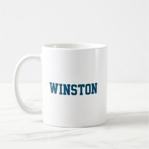 Navy Blue and White Personalized Template Coffee Mug