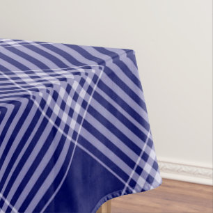 Navy Blue And White Plaid Tablecloth