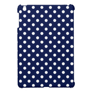 Navy Blue and White Polka Dot Pattern iPad Mini Case