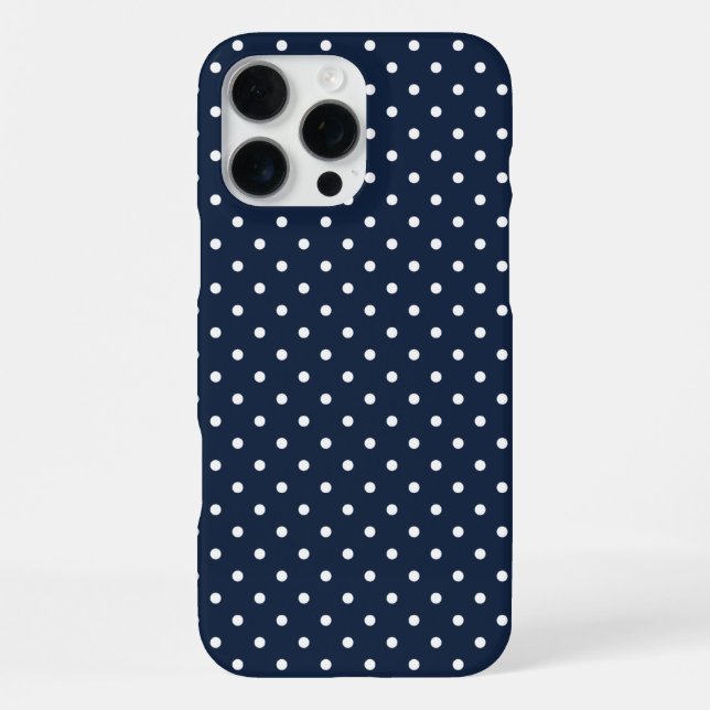 Navy Blue and White Polka Dot Pattern iPhone Case (Back)