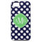 Navy Blue and White Polka Dot Pattern Monogram