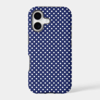 Navy Blue and White Polka Dots Pattern