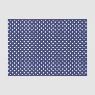 Navy Blue and White Polka Dots Pattern Tissue Paper