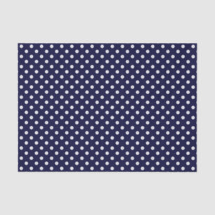 Navy Blue and White Polka Dots Pattern Tissue Paper