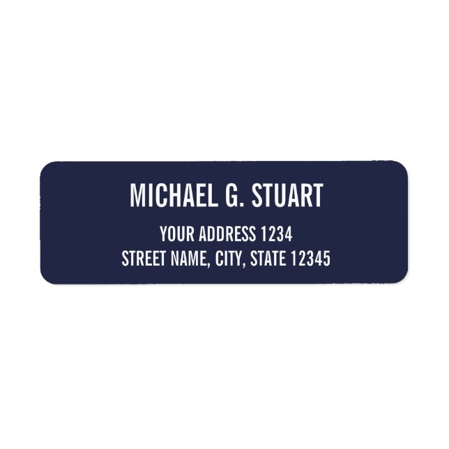 Navy Blue and White Professional Bold Text (Front)