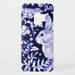 Navy Blue and White Rabbit Bunny Bird Chinoiserie Case-Mate Samsung Galaxy S9 Case