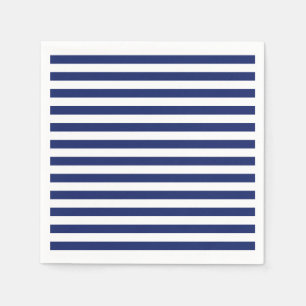 Navy Blue and White Stripe Pattern Napkin