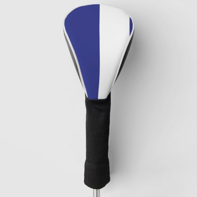 Navy blue and white stripes golf head cover (Front)