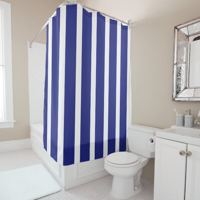 Navy blue and white stripes pattern (In Situ)