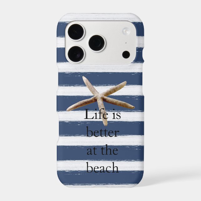 Navy Blue and White Stripes Starfish (Verso)