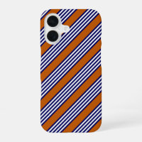 Navy blue and white stripes with burnt orange