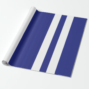 Navy blue and white stripes wrapping paper