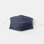 Navy Blue and White Tiny Dots Pattern Cloth Face Mask