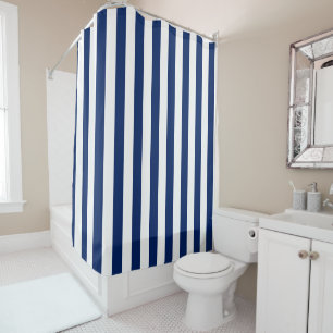 Navy Blue and White Vertical Stripes