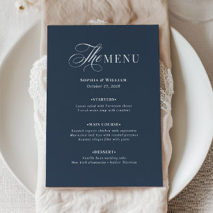 Navy Blue and White Wedding   Classic Luxe Menu