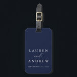 Navy Blue and White Wedding Personalized Luggage Tag<br><div class="desc">Gorgeous,  custom navy blue luggage tag. Perfect gift for the newlyweds in your life!</div>