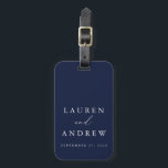 Navy Blue and White Wedding Personalized Luggage Tag<br><div class="desc">Gorgeous,  custom navy blue luggage tag. Perfect gift for the newlyweds in your life!</div>