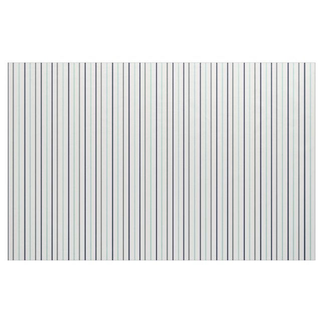 Navy Blue, Aqua, Charcoal Grey Stripes Striped Fabric (Fat Quarter)