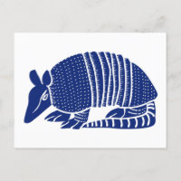 Navy Blue Armadillo Graphic Illustration