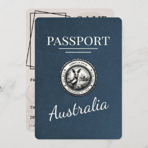 Navy Blue Australia Passport Save The Date