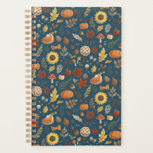 Navy Blue Autumn Harvest Thanksgiving Planner