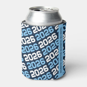 Navy Blue & Baby Blue Class Year Graduation Can Cooler