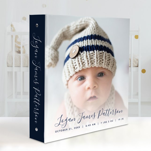Navy Blue Baby Boy Photo Album 3 Ring  Binder (Creator Uploaded)