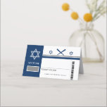 Navy Blue Bar Mitzvah Baseball Ticket Seating Place Card<br><div class="desc">Navy Blue Baseball Ticket style Seating Card to go with your sports themed Bar Mitzvah. Customize front and back. For enquiries about custom design changes by the independent designer please email paula@labellarue.com BEFORE you customize or place an order.</div>