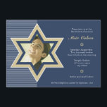 Navy Blue - Bar Mitzvah Invitation<br><div class="desc">Classic and elegante bar mitzvah invitation.</div>