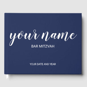 Navy Blue Bar Mitzvah Livre d'or