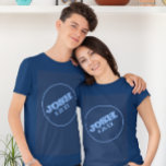 Navy Blue Bar Mitzvah with Name Logo T-Shirt<br><div class="desc">This shirt is the perfect casual accompaniment to your Bar Mitzvah celebration. Fully customizable to say just what you want! Get one for the whole family,  or each guest!</div>