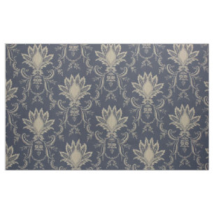 Navy blue Baroque French pineapple fabric