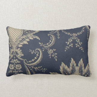 Navy blue Baroque French pineapple fabric Lumbar Pillow
