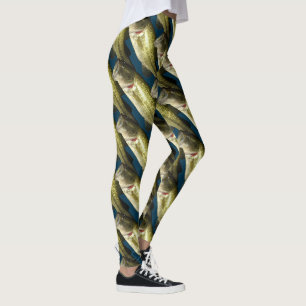 Navy Blue Bass Fish Womens Leggings
