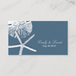 Navy Blue Beach Theme Wedding Website Insert Card