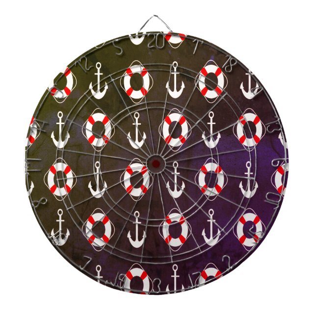 Navy blue beautiful summer design dart board (Front)