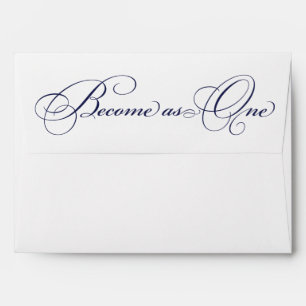 Navy Blue Become as One Christian Wedding Envelope