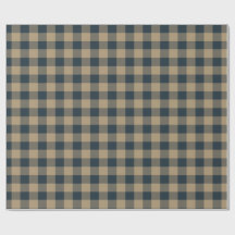 Navy Blue Beige Buffalo Plaid Festive Checked