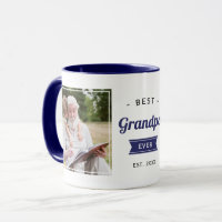 Navy Blue Best Grandpa Ever Grandfather Photo